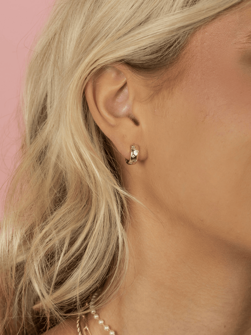 LeMel Charlotte CZ Dome Huggies