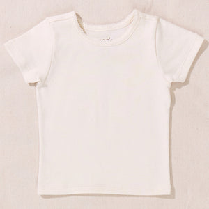 Pink Chicken Coop Seesaw Rib Tee Shirt in Cream