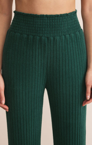 Z Supply Dawn Smocked Pant in Evergreen