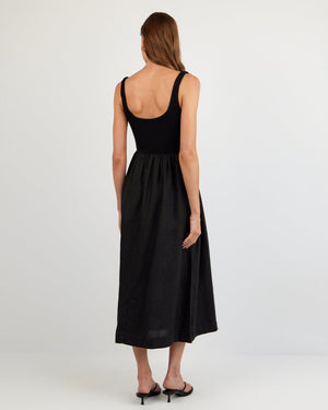 Bella Dahl Sleeveless Knit Combo Dress in Black