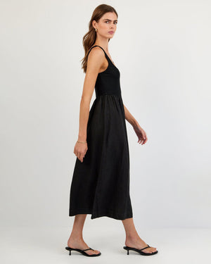 Bella Dahl Sleeveless Knit Combo Dress in Black