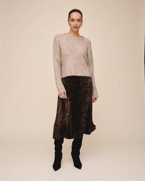 Bella Dahl Slouchy Sweater in Gold Shimmer