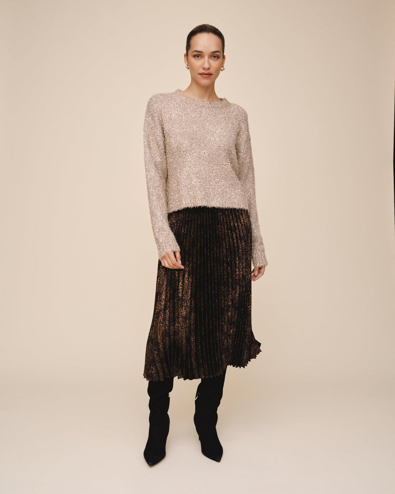 Bella Dahl Slouchy Sweater in Gold Shimmer