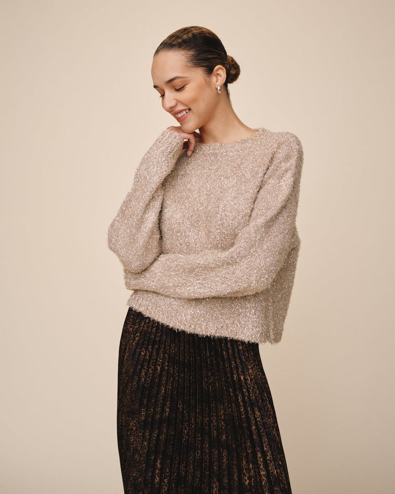 Bella Dahl Slouchy Sweater in Gold Shimmer