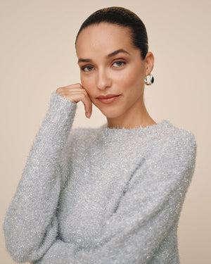 Bella Dahl Slouchy Sweater in Silver Shimmer