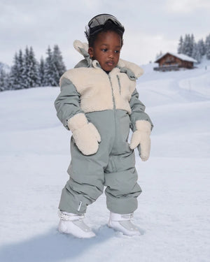 7AM Enfant Sherpa Benji Appliqué Mitten in Mirage