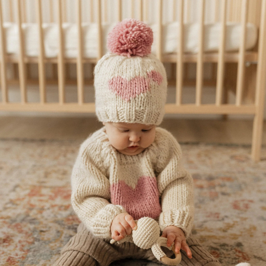 Huggalugs Sweetheart Beanie in Rosy