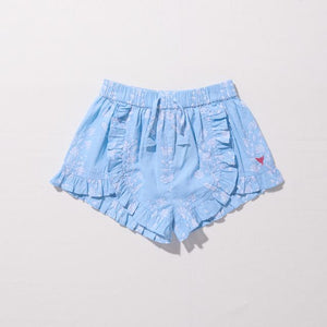 Pink Chicken Millie Ruffle Short in Blue Dewdrop Print