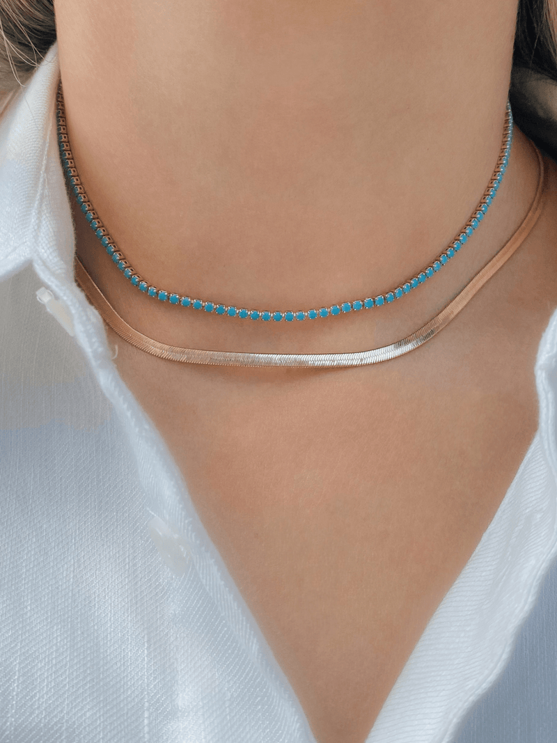 LeMel Turquoise CZ Tennis Choker