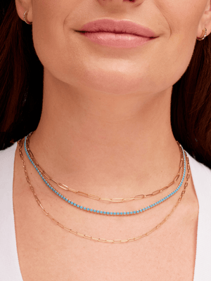 LeMel Turquoise CZ Tennis Choker