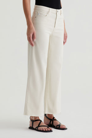 AG Saige Wide Leg Crop Denim in Opal Stone