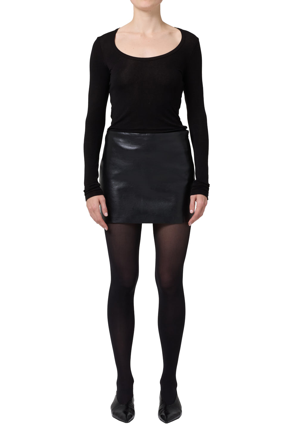 Agolde Agda Leather Mini Skirt in Detox