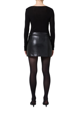 Agolde Agda Leather Mini Skirt in Detox