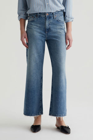 AG Saige Wide Leg Crop Denim in Castlebay