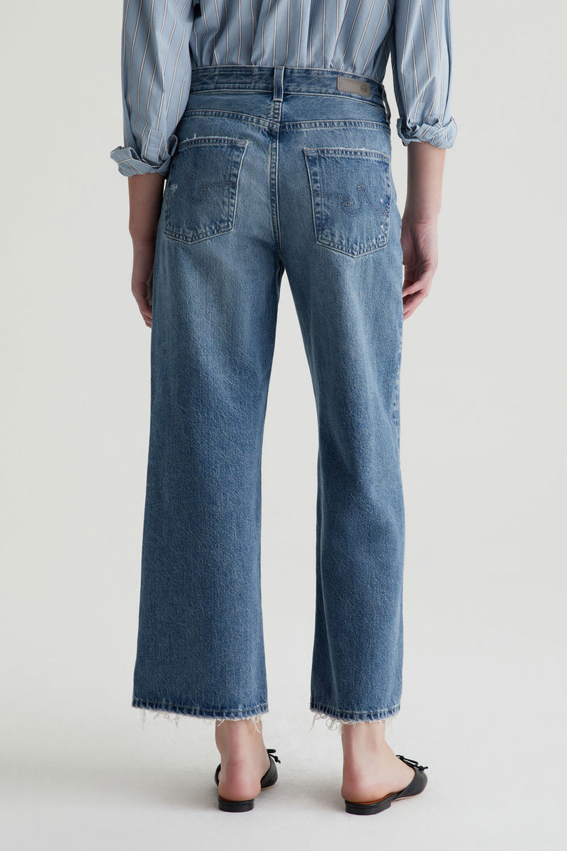 AG Saige Wide Leg Crop Denim in Castlebay