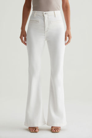 AG Desi High Rise Flare Jean in Powder