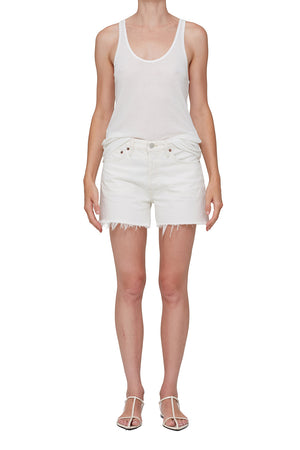 Agolde Parker Denim Short in Panna Cotta