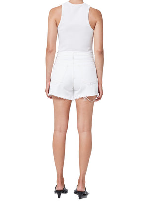 Agolde Parker Denim Short in Panna Cotta