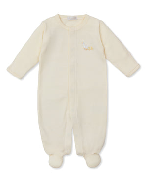 Kissy Kissy Embroidered Snap Footie in Yellow Premier Duckling