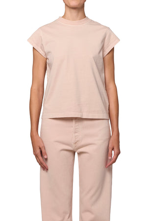 Agolde Bryce Long Line Tee in Dusty Rose