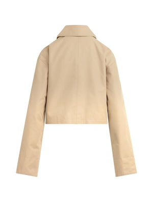 Favorite Daughter The Rue Cropped Trench Coat in Khaki