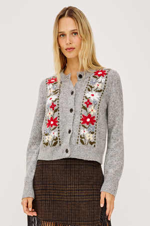 Rails Millie Cardigan in Grey Flora