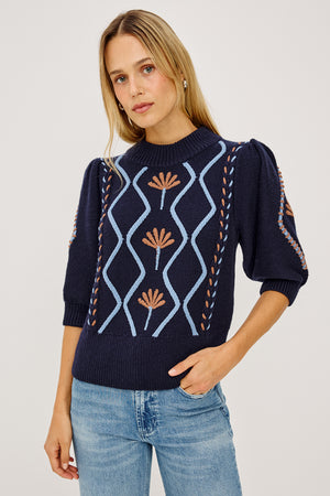 Rails Addy Sweater in Floral Cables
