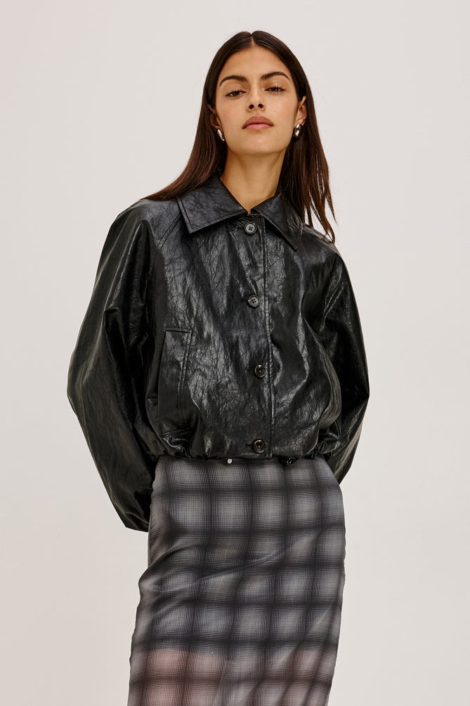 Rails North Jacket in Black Faux Leather