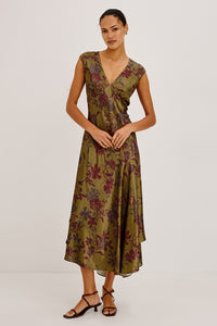 Rails Eleni Dress in Olive Dahlia