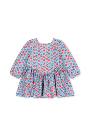 Konges Sløjd Avi Long Sleeve Bow Dress in Lumina Blu