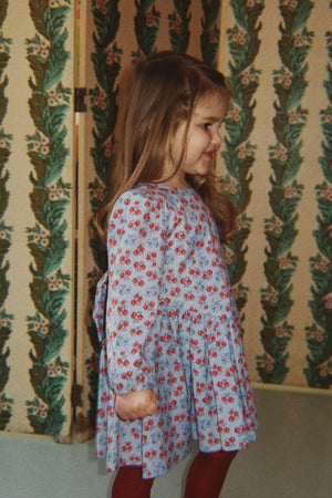 Konges Sløjd Avi Long Sleeve Bow Dress in Lumina Blu