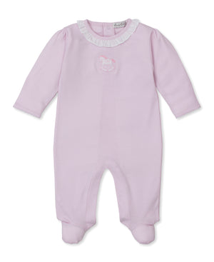 Kissy Kissy Ruffle Collar Footie in Pink Riding Rockers