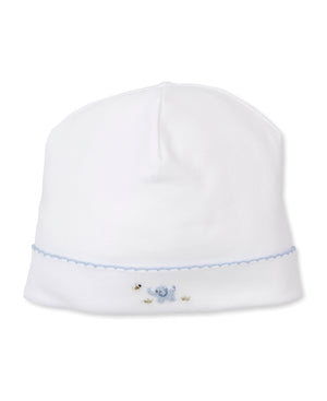 Kissy Kissy Hand Embroidered Hat in Premier Blue Elephant Empire