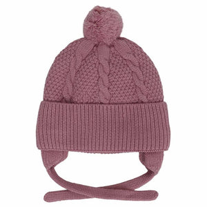 CaliKids Knit Soft Touch Cable Hat with 1 Pom Pom - Multiple Colors!