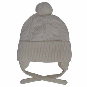 CaliKids Knit Soft Touch Cable Hat with 1 Pom Pom - Multiple Colors!