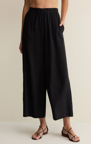 Z Supply Scout Linen Flare Pant in Black