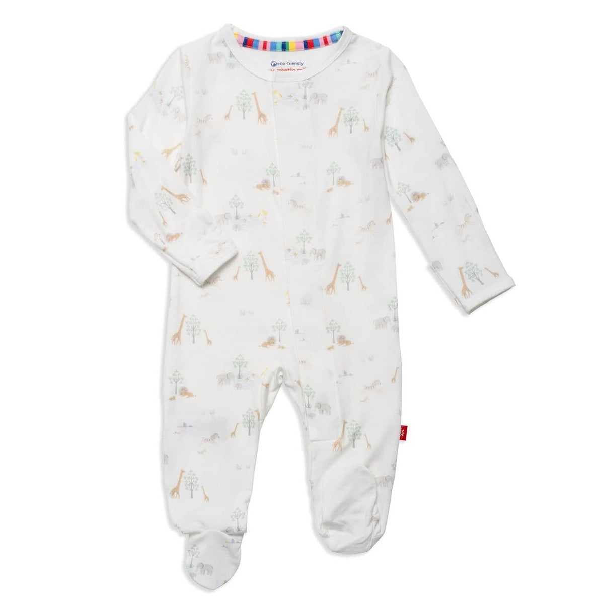 Magnetic Me Modal Footie in Serene Safari in White