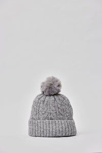 ALPINE CABLE BEANIE WITH POM