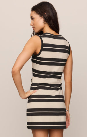 Z Supply Mattie Stripe Dress in Ash Black