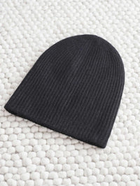 CASHMERE PLUSH RIB BEANIE