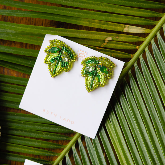 Mini Palm Leaf Earrings