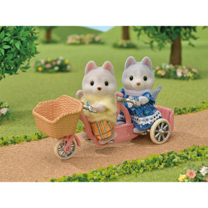 Calico Critters Husky Brother & Sister Tandem Cycling Set