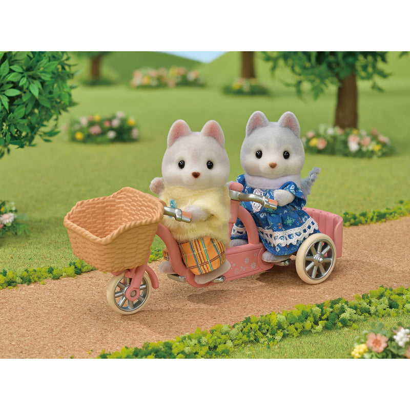 Calico Critters Husky Brother & Sister Tandem Cycling Set