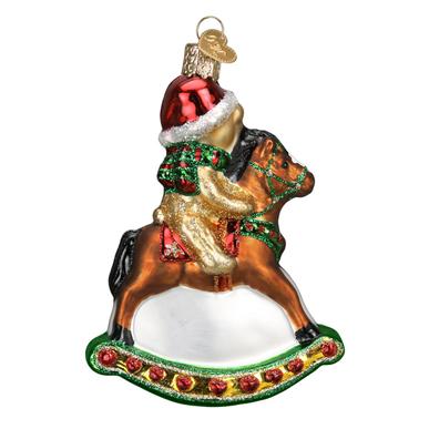 Old World Christmas Rocking Horse Teddy Ornament