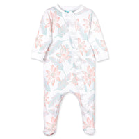 Feather Baby Stella Floral Ruffle Zipper Footie