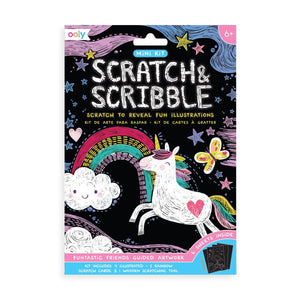 Ooly Mini Scratch & Scribble Art Kit in Funtastic Friends