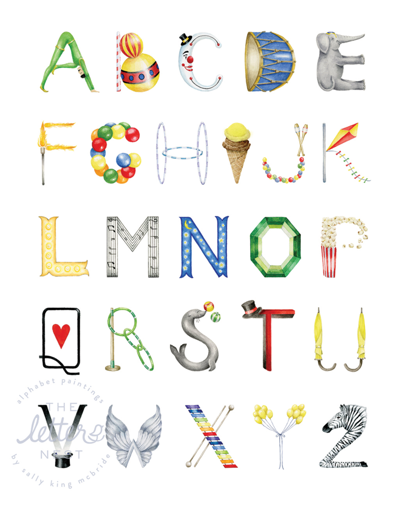 The Letter Nest Circus Alphabet Print