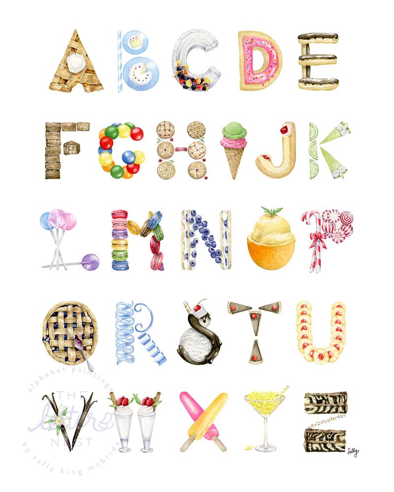 The Letter Nest Dessert Alphabet Print