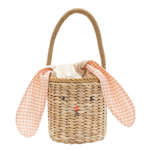 Meri Meri Gingham Bunny Straw Bag