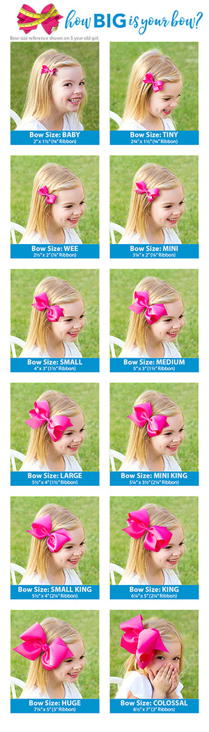 Wee Ones Medium Monogram Bow in Light Pink/Hot Pink